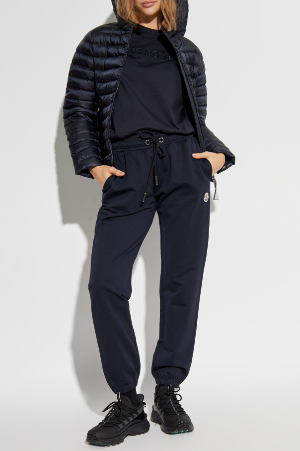 MONCLER◆ロゴ ファスナー付き Tシャツ/Tシャツ/M/コットン/BLK/J10938C00001// Moncler Logo Cotton T-shirt | italist